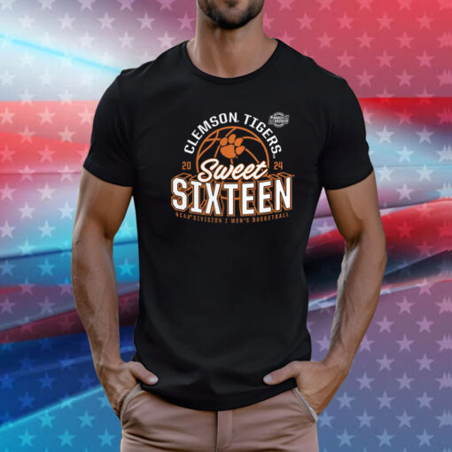 Clemson Tigers 2024 Ncaa Tournament March Madness Sweet Sixteen Defensive Stance T-Shirt