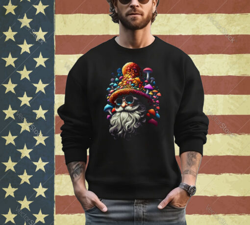 Colorful Mushroom Santa Claus Christmas Hoodie shirt