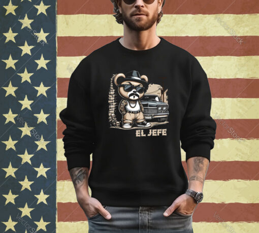 EL JEFE Hip Hop Teddy Bear Lowrider Shirt Chicano Cholo Shirt