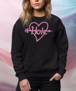 Heart Arrowed Hole Eye Hoodie Tee Shirts