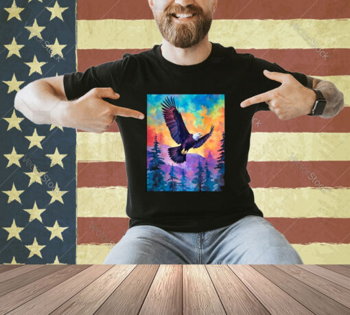 Majestic Eagle Silhouette Freedom's Colors T-Shirt