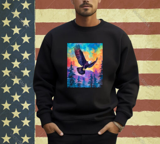 Majestic Eagle Silhouette Freedom's Colors T-Shirt