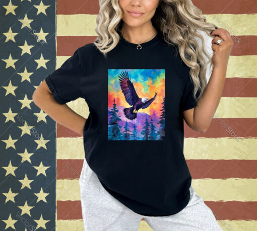 Majestic Eagle Silhouette Freedom's Colors T-Shirt