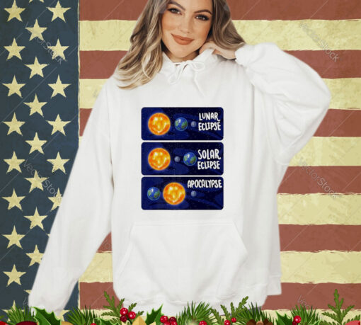 Official Lunar Eclipse Solar Eclipse Apocalypse Scientific Phenomena 2024 shirt