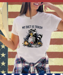 Official My Diet Is Trash Raccoon Eating Pizza shirt