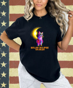 Solar Eclipse Tshirt 2024 Cat Wearing Solar Eclipse Glasses T-Shirt