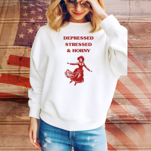 Sunfloweralley Depressed Stressed And Horny Hoodie Tee Shirts