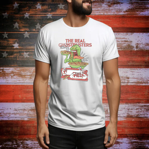 The Real Ghostbusters Slimer Eats Pizza Hoodie Shirts