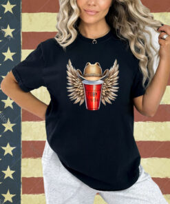 Tobi Red Solo Cup With Wings Cowboy Hat T-Shirt