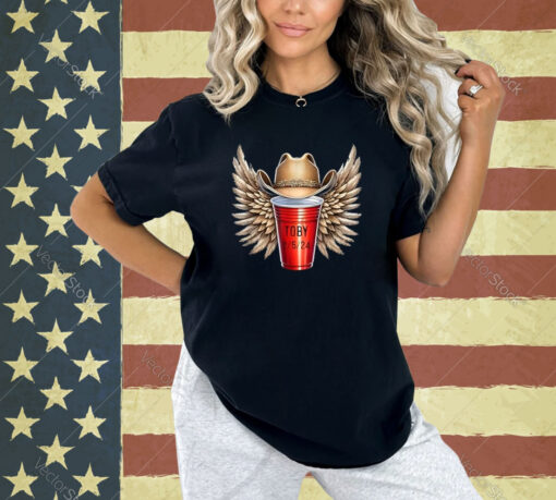 Tobi Red Solo Cup With Wings Cowboy Hat T-Shirt