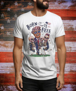 Trump and skeleton dancing a born to be free Tee Shirt